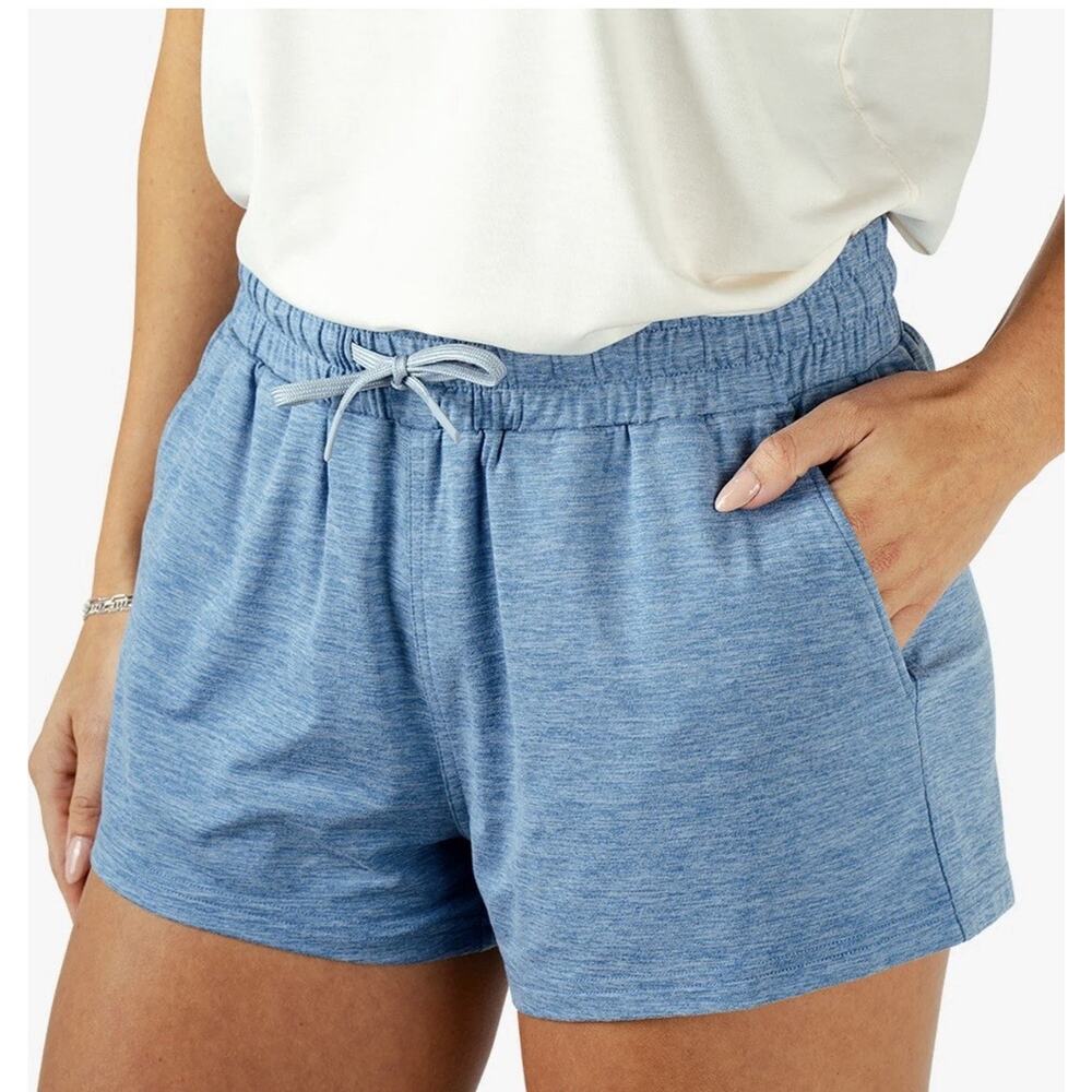 Aftco Shorts Womens Medium Blue Electrolyte Pull On Drawcord Pockets Stretch